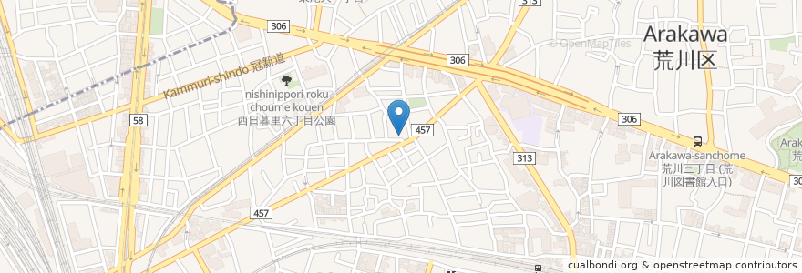 Mapa de ubicacion de パークフィールド西日暮里1丁目 en Jepun, 東京都.