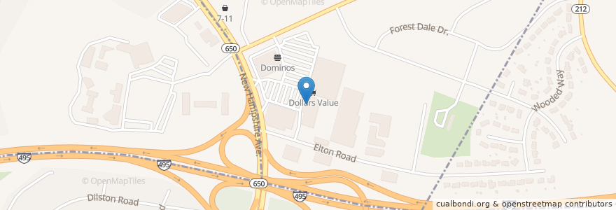 Mapa de ubicacion de CVS Pharmacy en United States, Maryland, Hillandale, Montgomery County.