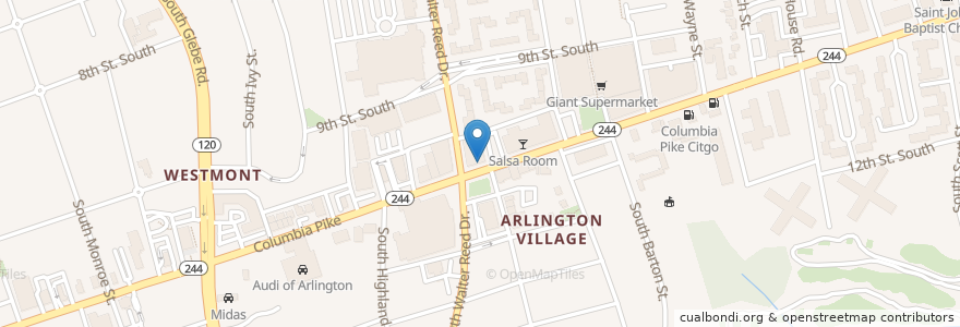 Mapa de ubicacion de Twisted Vines en Verenigde Staten, Virginia, Arlington County, Arlington.