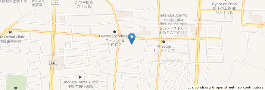 Mapa de ubicacion de 仙台市立荒井小学校 en Japón, Prefectura De Miyagi, 仙台市, 若林区.