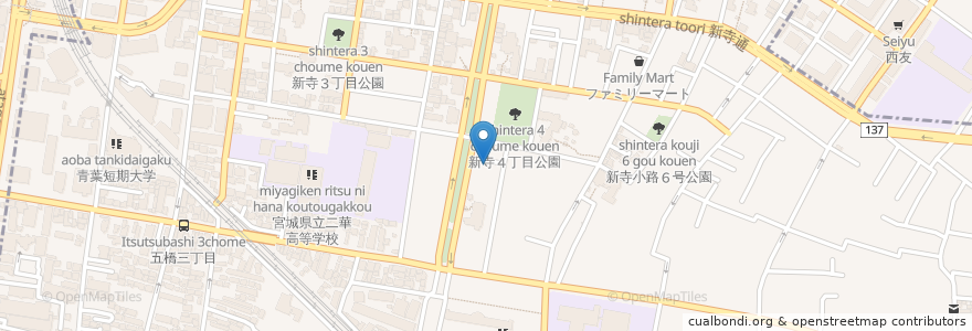 Mapa de ubicacion de デイサービス連坊 音楽館 en Giappone, 宮城県, 仙台市, 若林区.