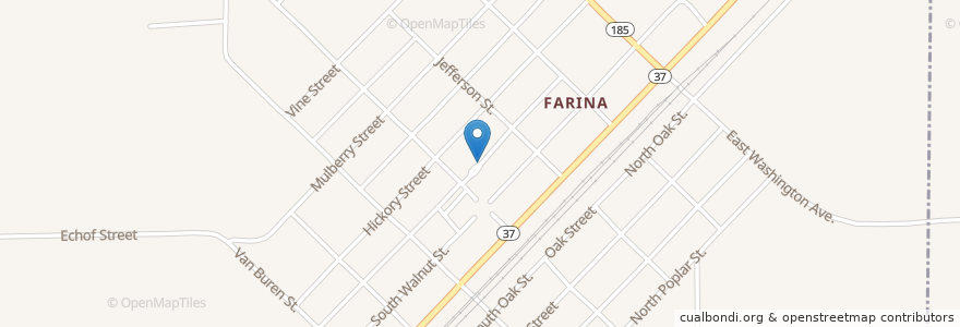 Mapa de ubicacion de Beside Farina PO, Drive-Up en United States, Illinois, Farina, Fayette County.