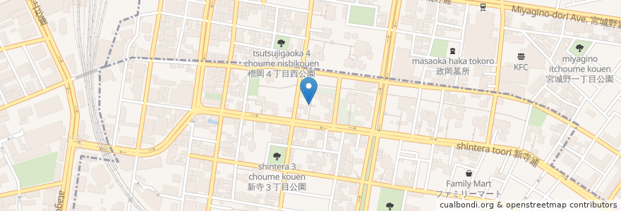 Mapa de ubicacion de 正楽寺 山門 en اليابان, 宮城県, 仙台市, 若林区.