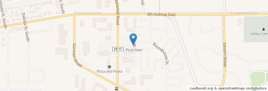 Mapa de ubicacion de Pizza Man en Соединённые Штаты Америки, Миннесота, Scott County, Shakopee.