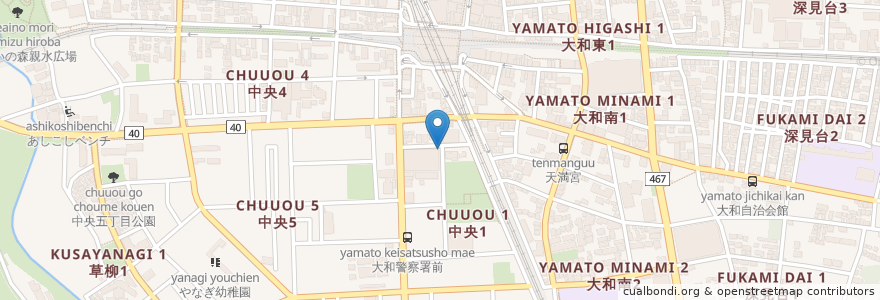 Mapa de ubicacion de PUDOステーション en ژاپن, 神奈川県, 大和市.
