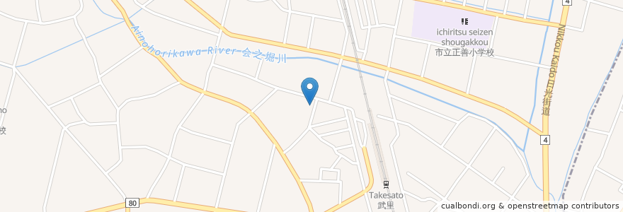 Mapa de ubicacion de 栃木銀行　武里支店 en 日本, 埼玉県, 春日部市.