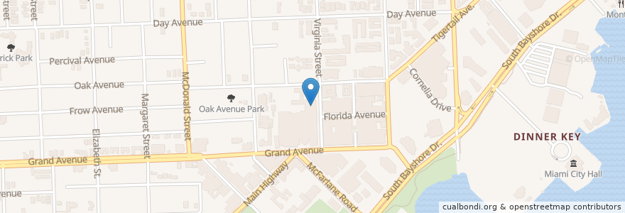 Mapa de ubicacion de The Grove Spot en Amerika Birleşik Devletleri, Florida, Miami-Dade County, Miami.