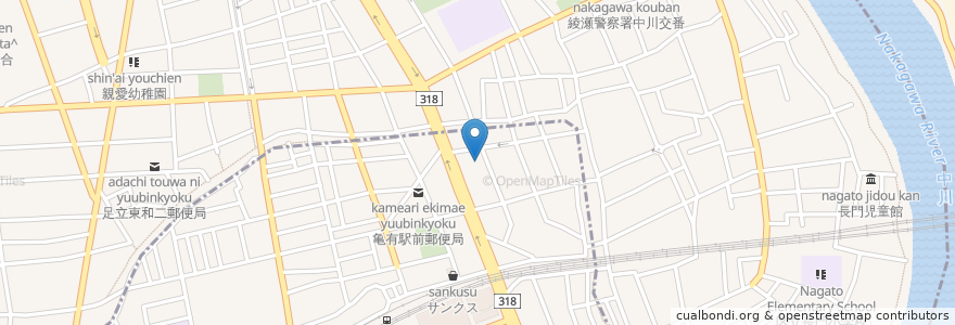 Mapa de ubicacion de 第一日立湯 en 日本, 東京都, 足立区.