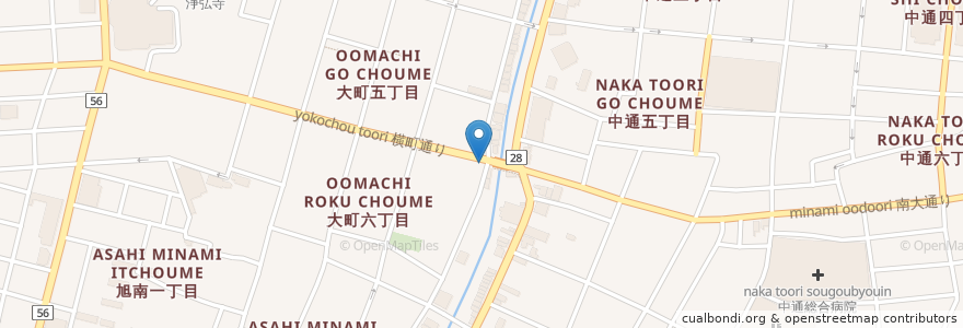 Mapa de ubicacion de スナック・アロマ en Japan, Präfektur Akita, 秋田市.