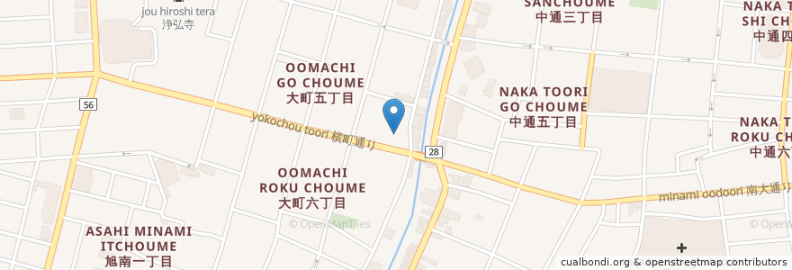 Mapa de ubicacion de 韓国料理 コリアン en 日本, 秋田県, 秋田市.