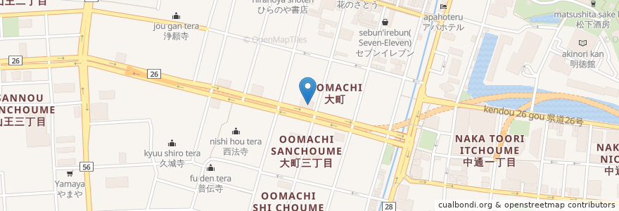Mapa de ubicacion de 秋田銀行 en Japan, 秋田県, 秋田市.