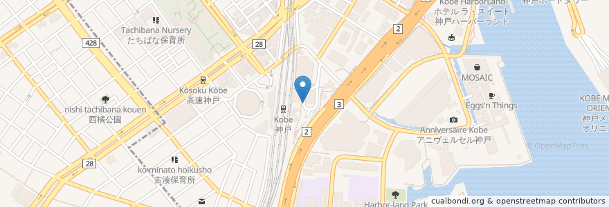 Mapa de ubicacion de ストリートピアノ en اليابان, 兵庫県, 神戸市, 中央区.