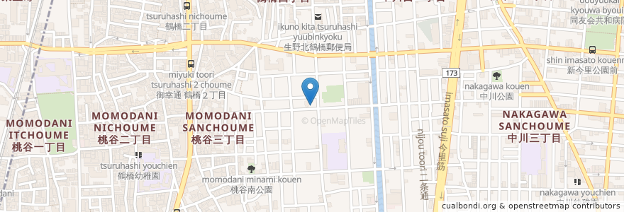 Mapa de ubicacion de エンゼル en 日本, 大阪府, 大阪市, 生野区.
