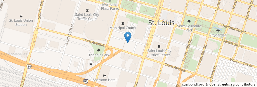 Mapa de ubicacion de City Hall Parking Lot (public) en Verenigde Staten, Missouri, City Of Saint Louis, St. Louis.