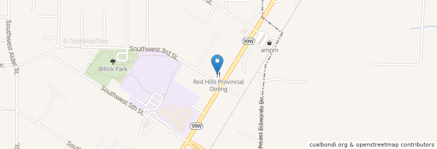 Mapa de ubicacion de Red Hills Provincial Dining en 미국, 오리건, Yamhill County, Dundee.