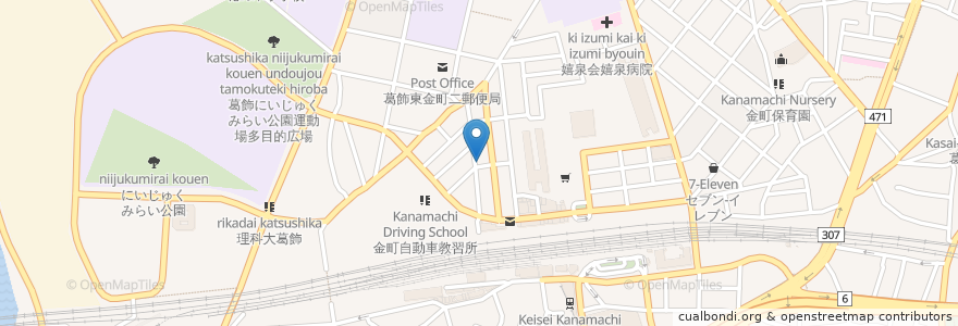 Mapa de ubicacion de クレイジー餃子 en Jepun, 東京都, 葛飾区.