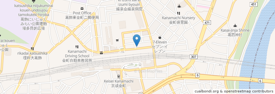 Mapa de ubicacion de カレートック en 일본, 도쿄도, 葛飾区.