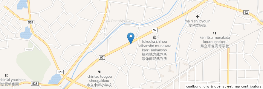 Mapa de ubicacion de ラーメン　らう家 en 일본, 후쿠오카현, 宗像市.