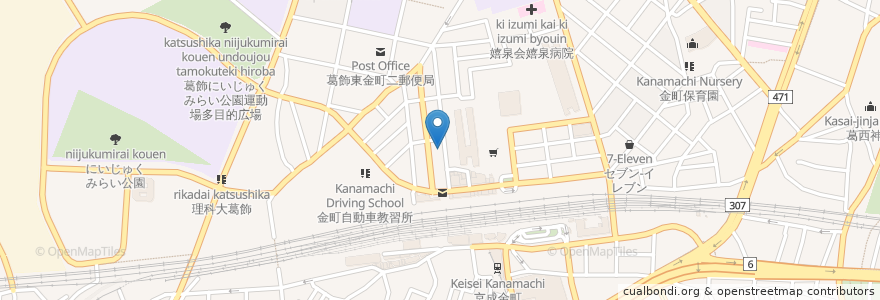 Mapa de ubicacion de にくまる en Jepun, 東京都, 葛飾区.