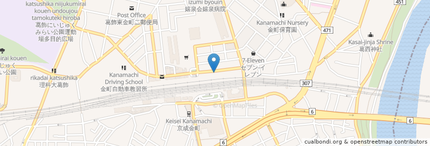 Mapa de ubicacion de 金町商店 en 日本, 東京都, 葛飾区.