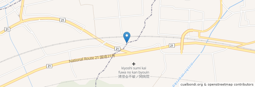 Mapa de ubicacion de 仲山道 好 en ژاپن, 岐阜県, 不破郡, 関ケ原町.