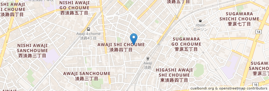 Mapa de ubicacion de 大起水産 街のみなと en 日本, 大阪府, 大阪市, 東淀川区.