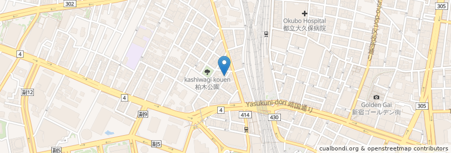 Mapa de ubicacion de 中華そば　流川 en Jepun, 東京都, 新宿区.
