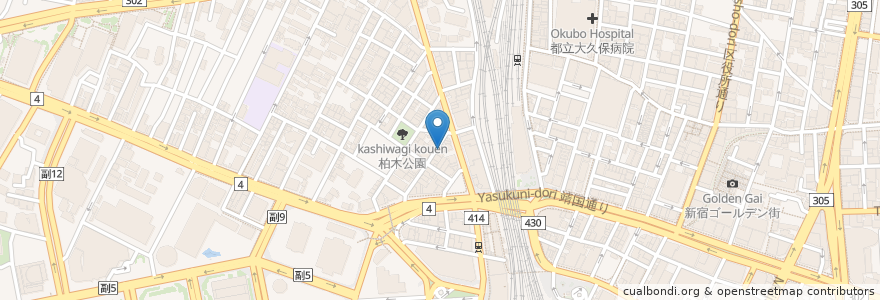 Mapa de ubicacion de 秘伝油そば　春日亭 en 日本, 东京都/東京都, 新宿区/新宿區.