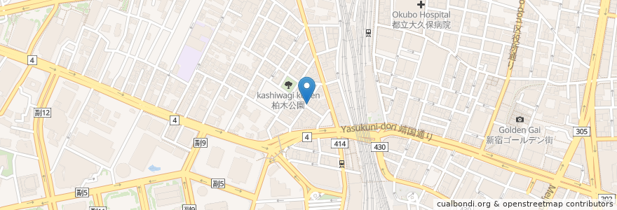 Mapa de ubicacion de つけそば　黒門 en Japon, Tokyo, Shinjuku.