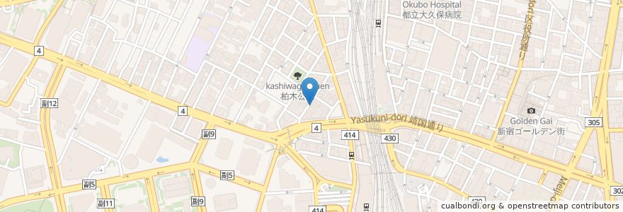 Mapa de ubicacion de 一軒め酒場 en 日本, 东京都/東京都, 新宿区/新宿區.