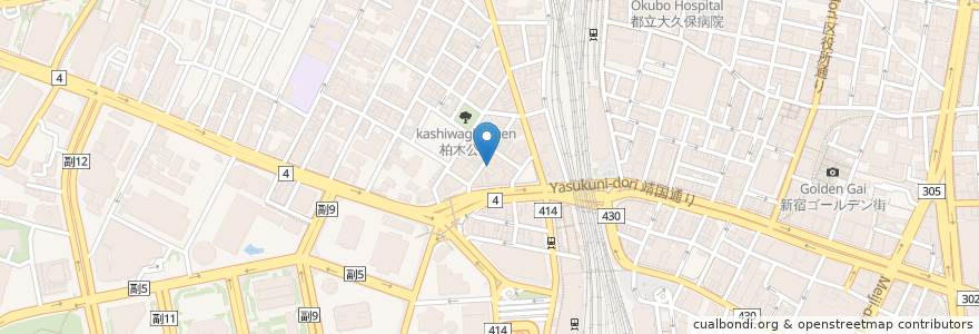Mapa de ubicacion de 俺の串かつ　黒田 en Japan, Tokyo, Shinjuku.