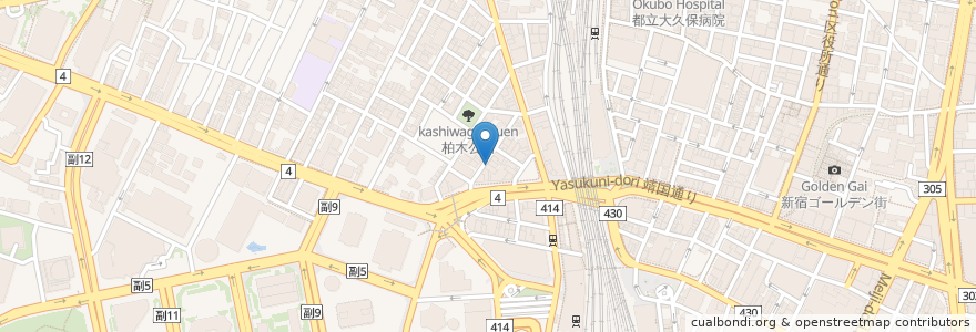 Mapa de ubicacion de 博多劇場 en Japão, Tóquio, 新宿区.