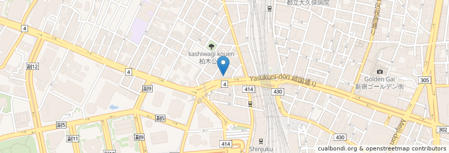 Mapa de ubicacion de the 3rd Burger en ژاپن, 東京都, 新宿区.