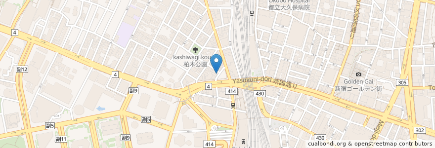 Mapa de ubicacion de てけてけ en Japan, Tokyo, Shinjuku.