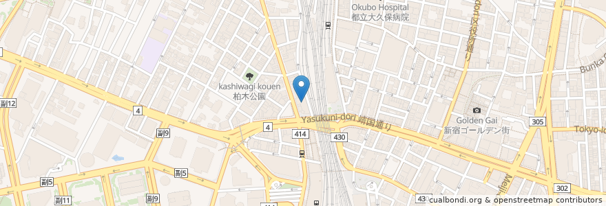 Mapa de ubicacion de バーミヤン en Japon, Tokyo, Shinjuku.