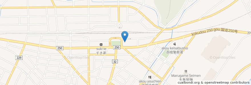 Mapa de ubicacion de 鳥貴族　播州赤穂店 en 日本, 兵庫県, 赤穂市.