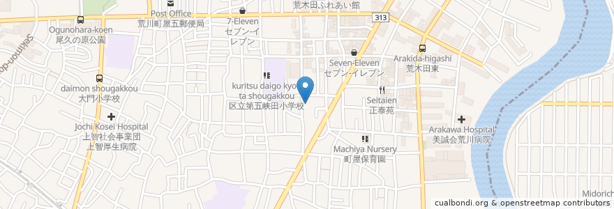 Mapa de ubicacion de 子宝湯 en اليابان, 東京都.