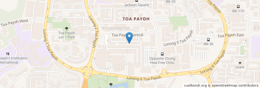 Mapa de ubicacion de Unihealth Toa Payoh en Singapore, Central.
