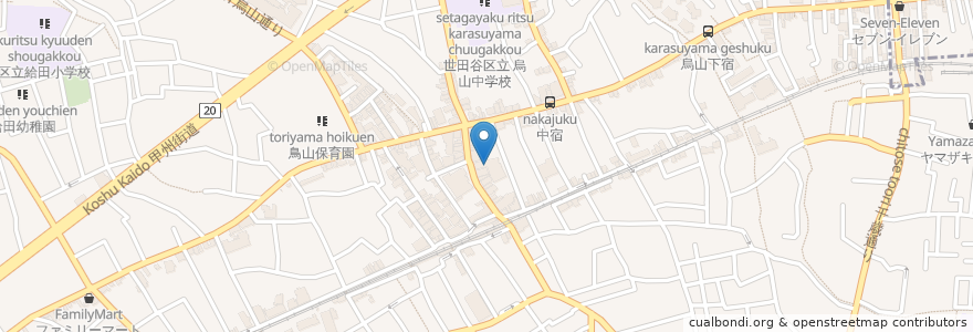 Mapa de ubicacion de Baskin-Robbins en Japon, Tokyo, 世田谷区.