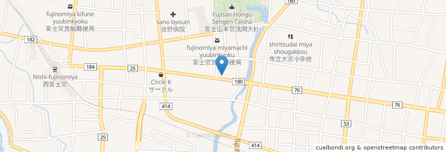 Mapa de ubicacion de 大木医院 en Япония, Сидзуока, Фудзиномия.
