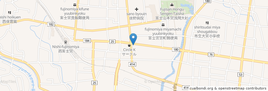 Mapa de ubicacion de かぎや en Jepun, 静岡県, 富士宮市.
