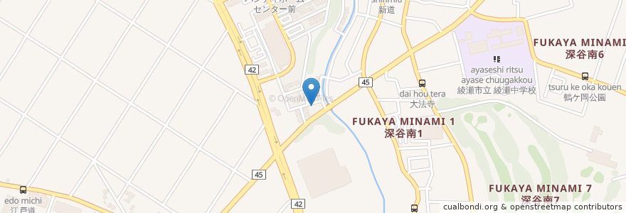 Mapa de ubicacion de とみた歯科医院 en Japan, Präfektur Kanagawa, 綾瀬市.
