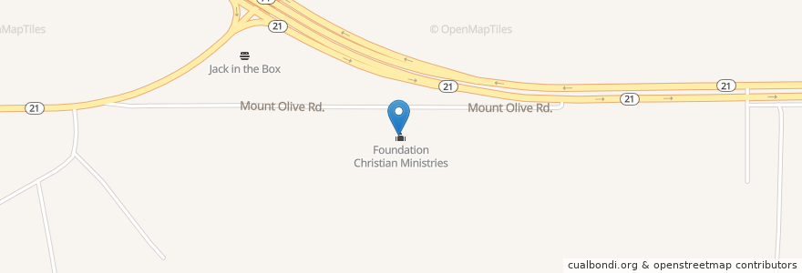 Mapa de ubicacion de Foundation Christian Ministries en United States, Texas, Bastrop County.