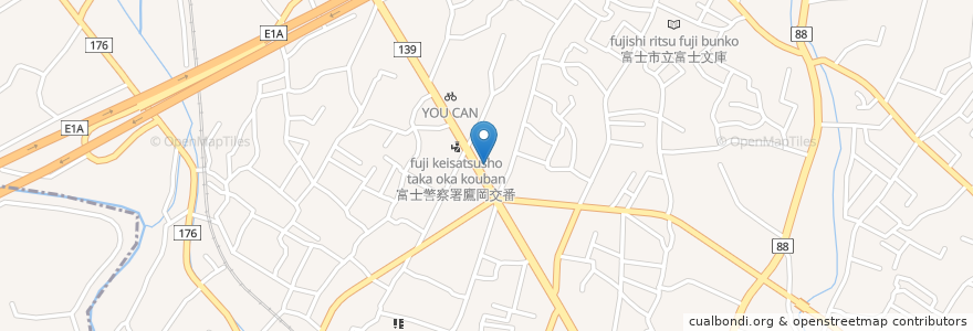 Mapa de ubicacion de 泉の里 en 일본, 시즈오카현, 富士市.