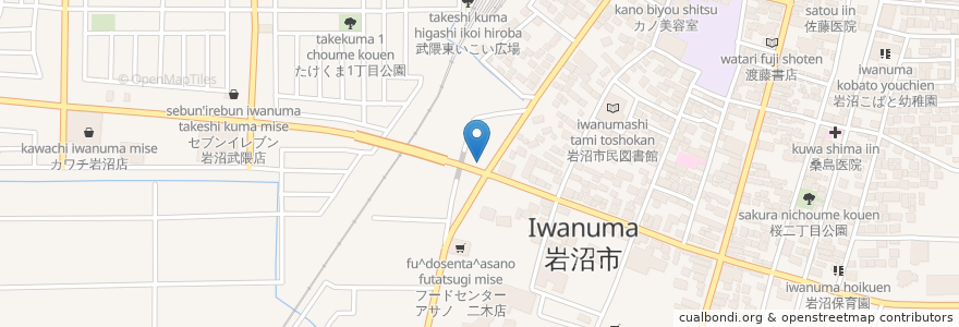 Mapa de ubicacion de 学習空間岩沼教室 en Japon, Préfecture De Miyagi, 岩沼市.
