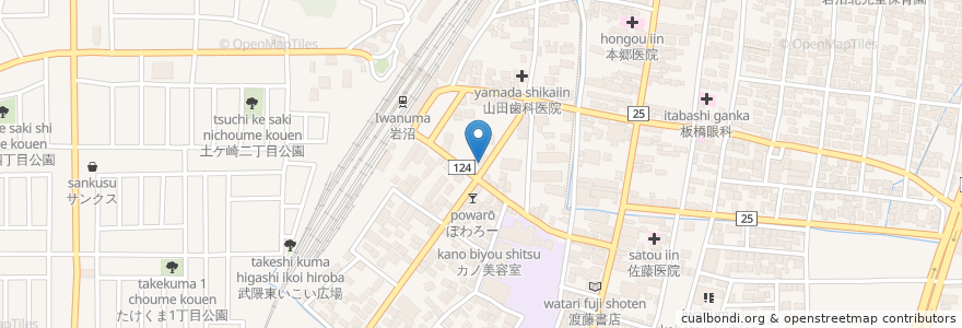 Mapa de ubicacion de かあちゃんの味 かっこ en اليابان, 宮城県, 岩沼市.