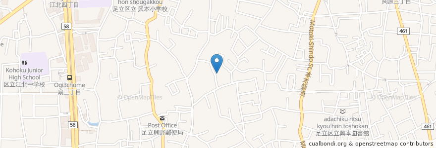 Mapa de ubicacion de あたみ湯(跡) en Japon, Tokyo, 足立区.