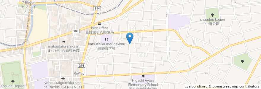 Mapa de ubicacion de ほっこり居宅介護支援事務所 en Japón, Tokio, Katsushika.