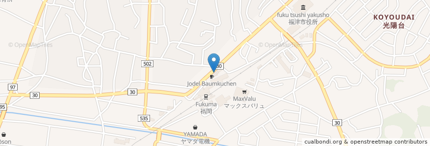 Mapa de ubicacion de ひまわり保育園 en 日本, 福岡県, 福津市.