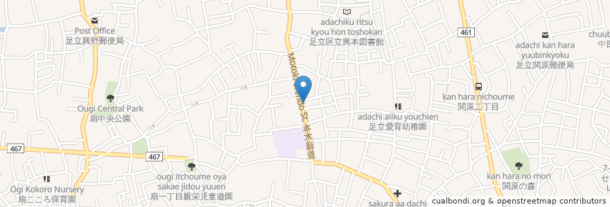Mapa de ubicacion de 現徳湯(跡) en Japon, Tokyo, 足立区.